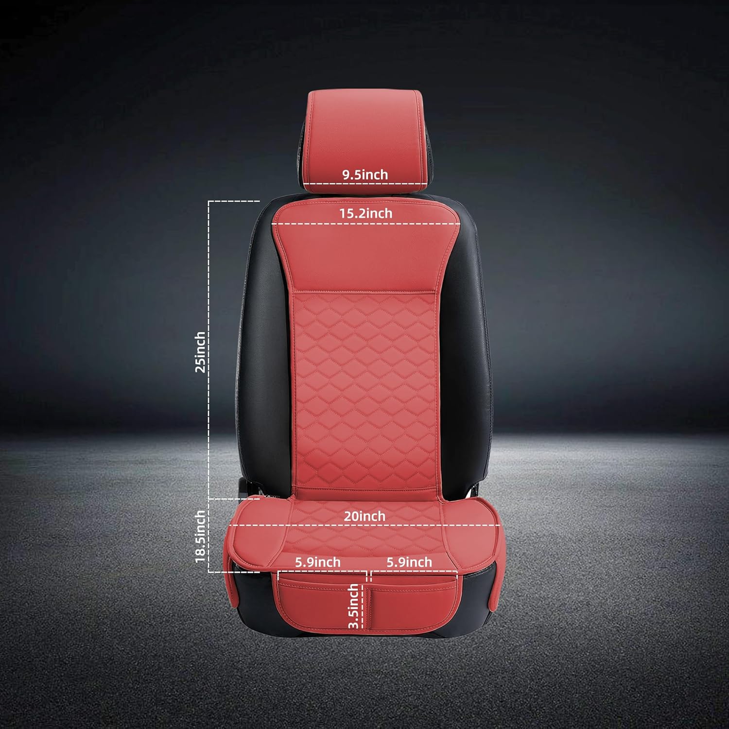 Elantrip 2PCs Front Car Seat Covers Leather Car Seat Protector Universal fit for Most Cars SUVs and Trucks Water Proof Seat Protector Red