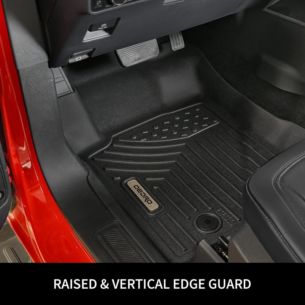 OEDRO Floor Mats Fit for 2018-2024 GMC Terrain & 2018-2024 Chevy Equinox, Unique Black TPE All-Weather Guard Includes 1st and 2nd Row Full Set Liners