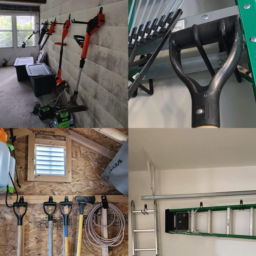 Garage Storage Hooks - 7.5 Inch Long Wall Mount Hanger, Garage Organizer Heavy Duty Utility Hooks for Ladder, Ski, Chairs, Garden Tool, Bulk Items