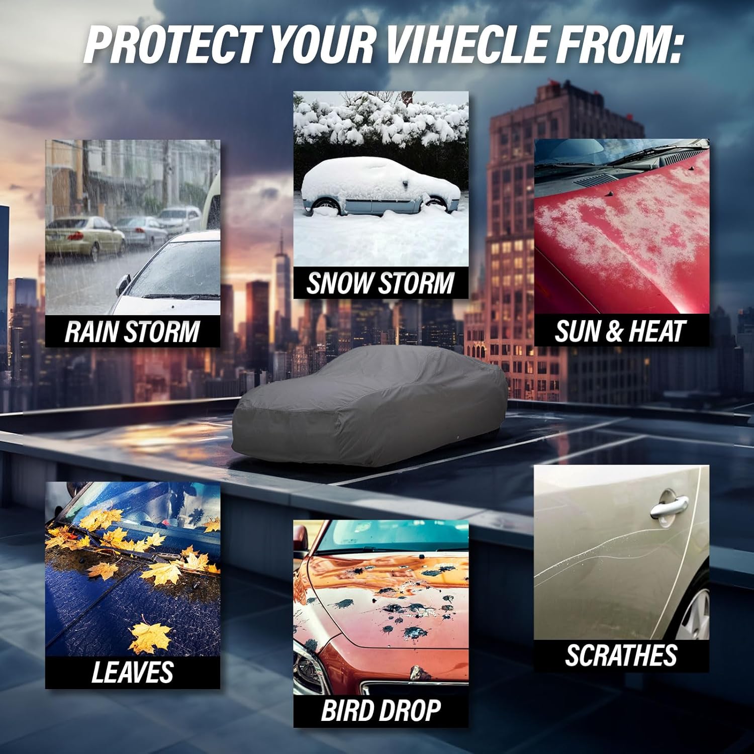 Supreme Full Car Cover – Semi Custom Fit for Full-Size Cars | Dustproof, Windproof, UV Protection, Breathable & Durable All-Weather Protection