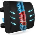 Lumbar Support Pillow for Office Chair, College Dorm Room Essentials, Memory Foam, Lower Back Support for Car, Back Pain Relief, Back Cushion for Chair with Adjustable Strap and Mesh Washable Cover