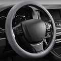 【2025 Model】 Breathable Soft Leather Car Steering Wheel Cover for Men Women, Non-Slip, Comfortable,Universal 15 inches Steering Wheels, Grey