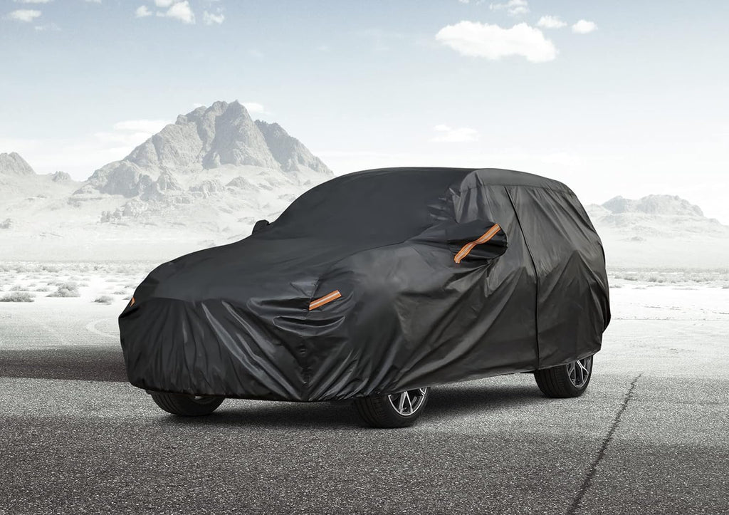 Kayme 7 Layers SUV Car Cover Custom Fit for Nissan Pathfinder (2005-2025) Waterproof All Weather for Automobiles, Outdoor Full Cover Rain Sun UV Protection.Black