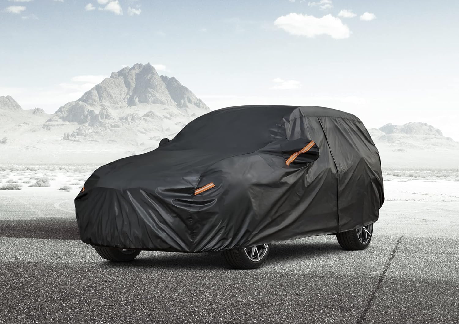 Kayme 7 Layers SUV Car Cover Custom Fit for VW Tiguan LWB (2018-2025) Waterproof All Weather for Automobiles, Outdoor Full Cover Rain Sun UV Protection.Black