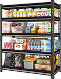 48" W Garage Shelving Heavy Duty, 3000LBS Loads Shelving Units and Storage Racks, 5-Tier Metal Garage Storage Shelves, Industrial Utility Shelf,48" Wx24 Dx78 H