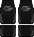 Skechers Car Floor Mats,Waterproof Universal Fit Car Mats,Faux Leather Car Floor Mats,Carbon Floor Mats for Cars with Anti-Slip Skechers Heel Pad Fit for SUV,Vans,Sedans,Trucks,Black