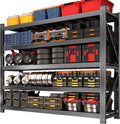 Metal Garage Shelving Unit, Heavy Duty 5-Tier Adjustable Wire Storage Rack, 8000 LBS Loads Industrial Utility Shelves for Garages, Warehouses, Kitchen, Black, 71" W x 24" D x 71" H