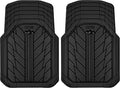 CAR PASS Small DeepDish Floor Mats for Cars, Heavy Duty Rubber Car Mats 2-Piece, Universal Trim-to Fit Automotive Floor Mats Front Only for Truck Van SUV Waterproof All Weather Car Mats (Black)