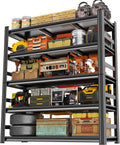 48" W Garage Shelving 3800Lbs Storage Shelves Heavy Duty 5 Tier Adjustable Metal Shelving Unit Garage Shelves for Basement, Warehouse, Commercial 48" W X 78" H X 18" D, Black
