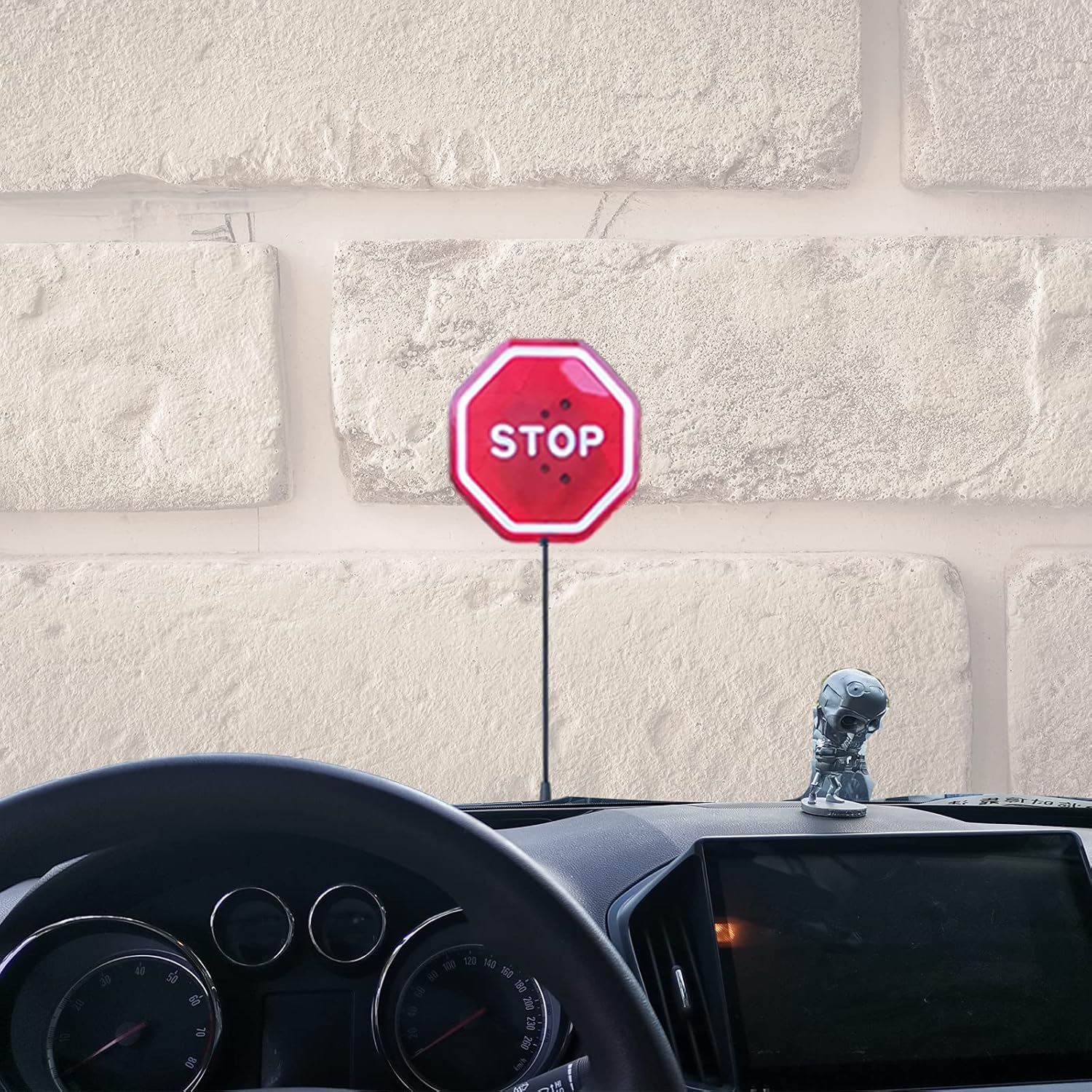 Parking Garage Flashing Stop Sign - Stop Sign for Garage Parking, Adjustable Height Parking Assist, LED Garage Car Stop Indicator, 1-Pack