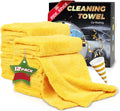 Car Drying Towel(Coral Fleece),for Car Exterior & Interior,Absorbent, Lint-Free, Extra Soft Endless,Reusable and Durable,Microfiber Rags 16in x 16in-Yellow 12 Packs
