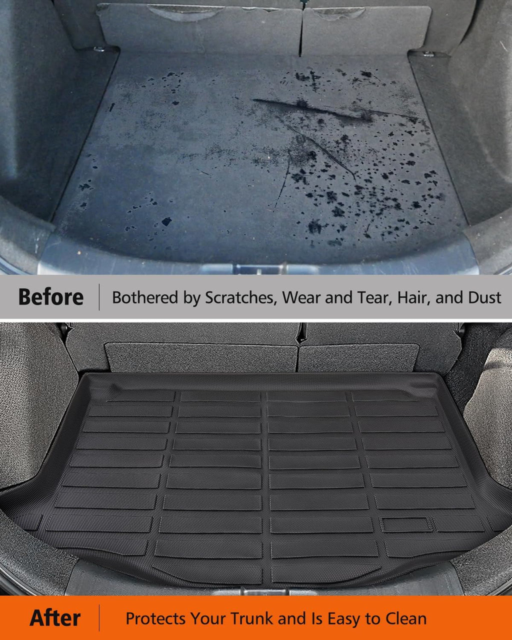 Car Floor Mats for Honda Fit : 2015-2020 (Not for Manual Transmission) Cargo Trunk Liner, Accessories All Weather Rubber Custom Fit for Honda Fit 2020 2019 2018 2017 2016 2015 SUV 5-Seat Models Black