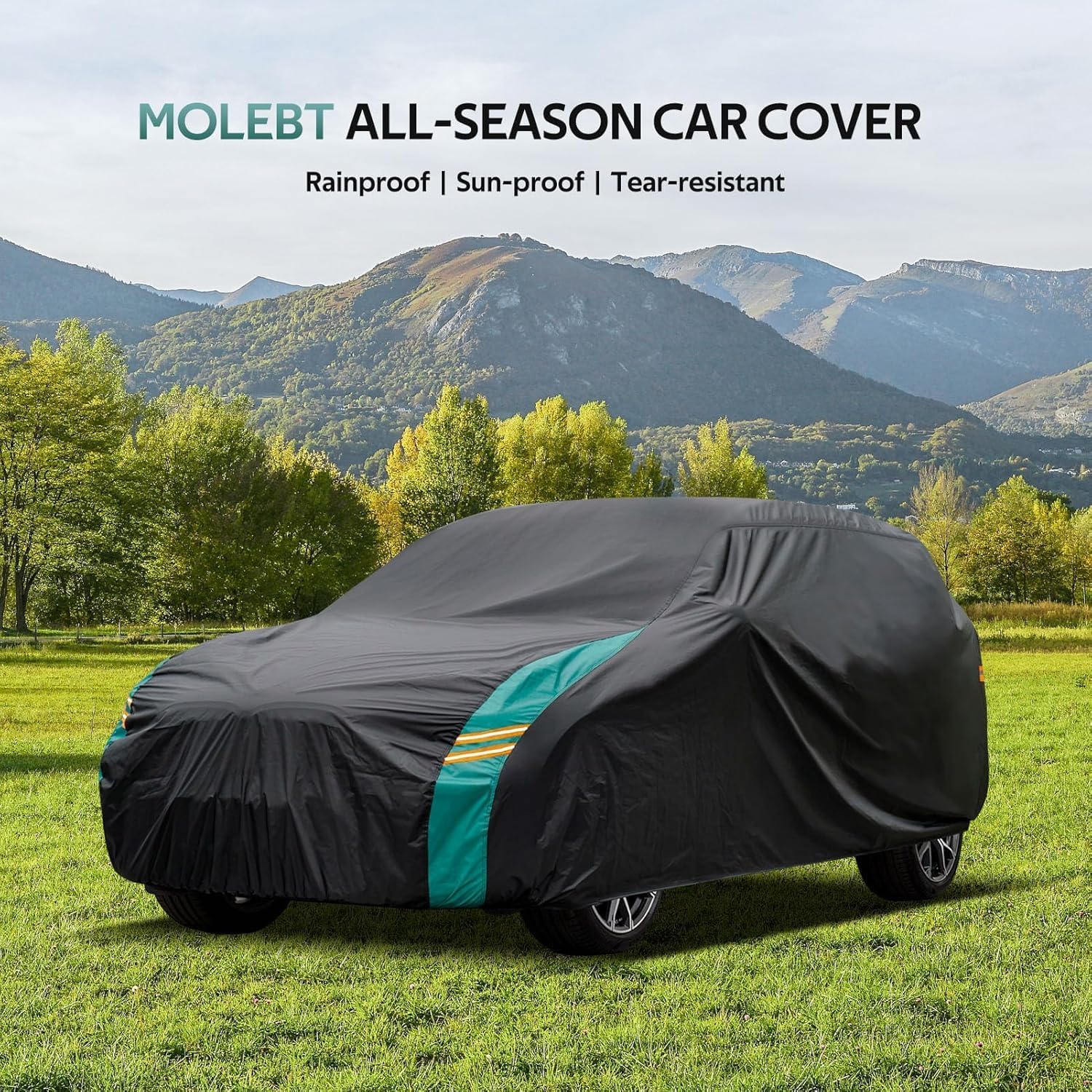 SUV Car Cover Custom Fit for Mercedes-GLC 300 350E/GLB 180 200 250(2016-2025), Waterproof All Weather for Automobiles, Outdoor Full Cover with Windproof Clip Straps.