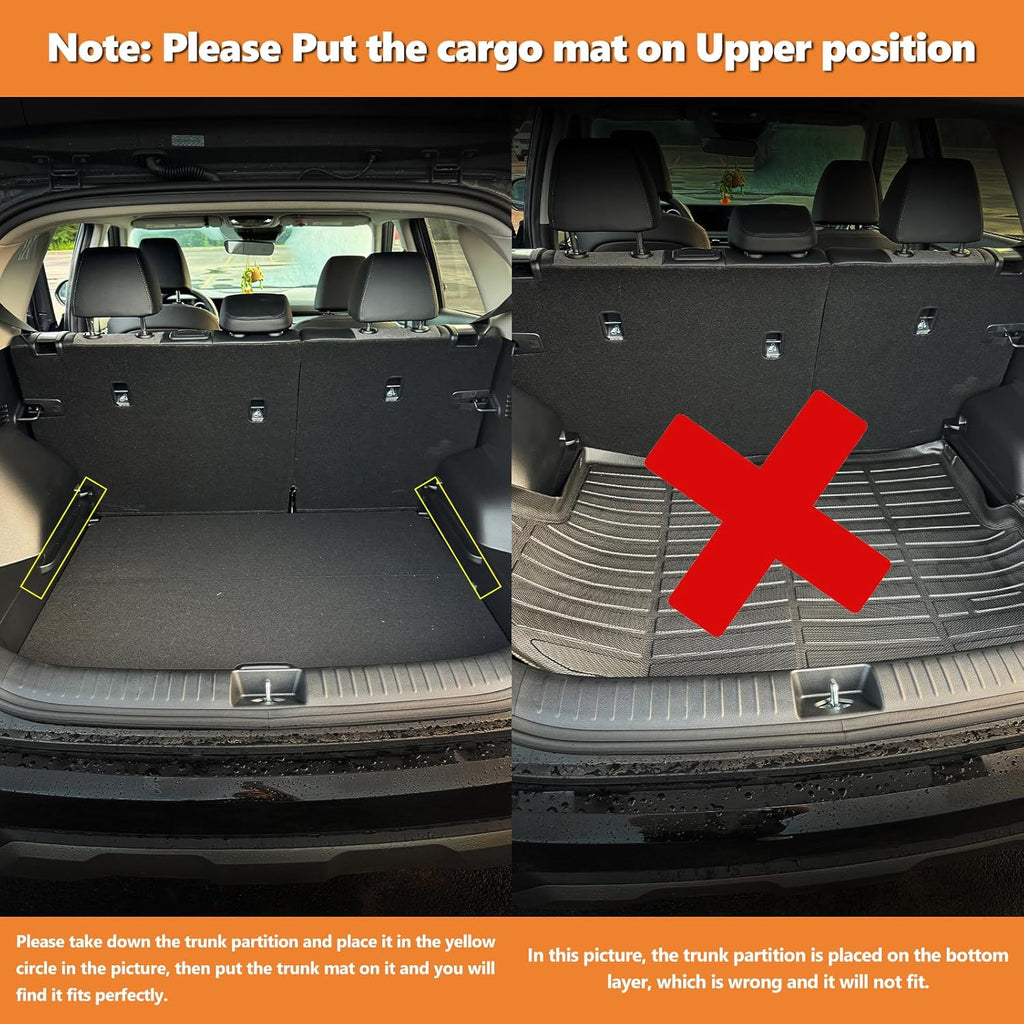 Binmotor-Custom Fit Floor Mats & Cargo Liner for Kia Seltos 2024 2025, All Weather Car Floor Mat for Kia Seltos Accessories, TPE Rubber Liners Cargo Trunk Mat-Black