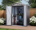 5X3 FT Metal Outdoor Storage Shed, Waterproof Tool House with Peaked Roof and Lockable Door, Weather-Resistant Garden Sheds for Backyard, Patio, Sundries and Bike Storage, Gray