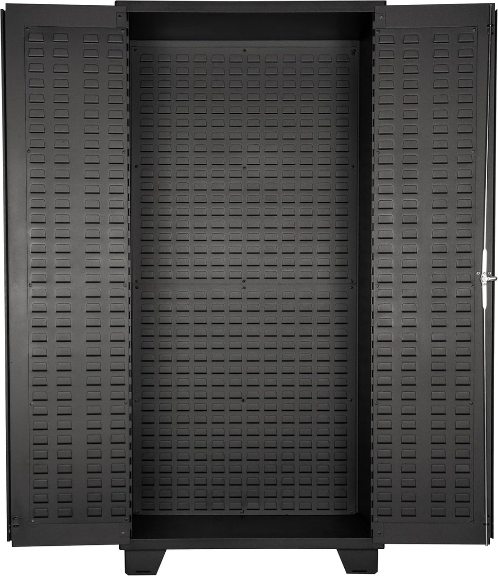 Jamco Tool Storage Cabinets with Bin Mounts, Model DZ, Includes 132 Bins, 36-Inch W x 24-Inch D x 78-Inch H, Red Bins
