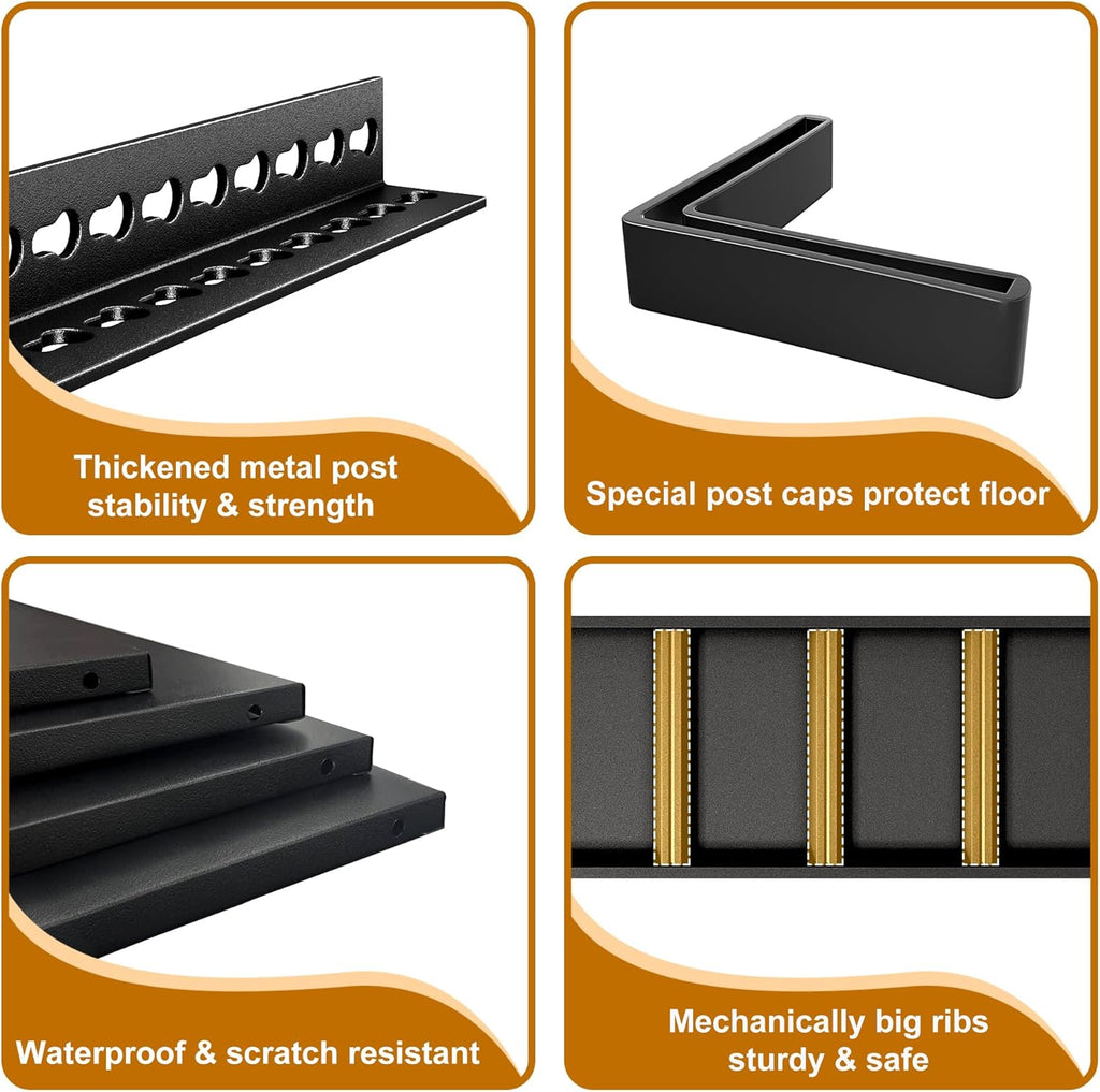 40" W Garage Shelving Heavy Duty，2000LBS Loads Adjustable Garage Storage Shelves, 5-Tier Metal Shelving Units and Storage Racks Heavy Duty, 40”W x 18”D x 72”H，Black