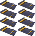 OrangeStar 8 Pack Parking Guide Mat, 21” Heavy Duty PU Wheel Stopper w/Reflective Stripe for Garage Vehicles, Indoor/Outdoor Use, Black