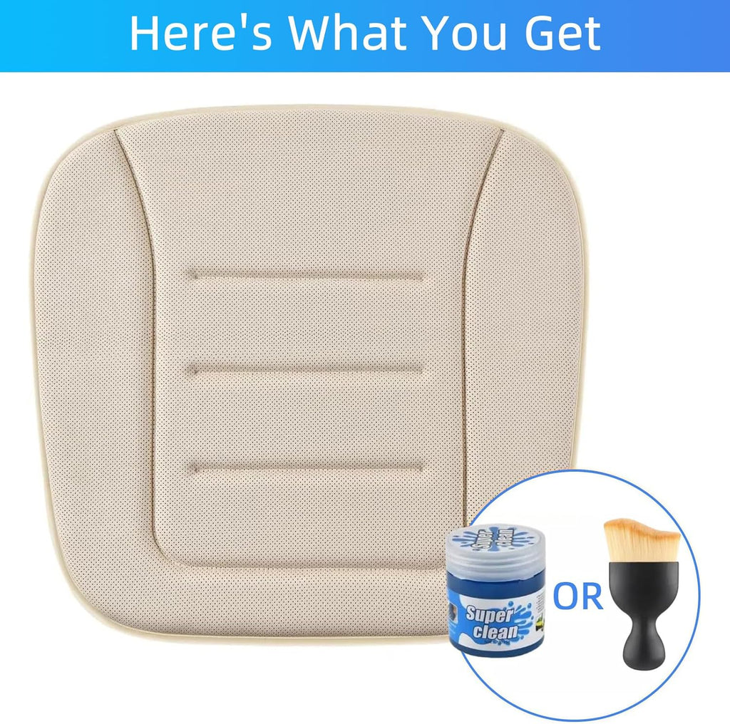 KAYI Car Seat Cushion, Memory Foam Car Seat Cushion, Anti Slip Rubber Bottom Car Seat Cushions for Driving, Suitable for Car and Office Chairs (2 Pack, Cream)