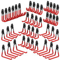 3-H Garage Wall Hooks 42 Pack, Heavy Duty Garage Hooks with Extra Welding Spots, Wall Mount Storage Organizer for Hanging Garden Lawn Tools, Ladder, Bike, WeedEater, Chair, Shovel, Blower (Red)