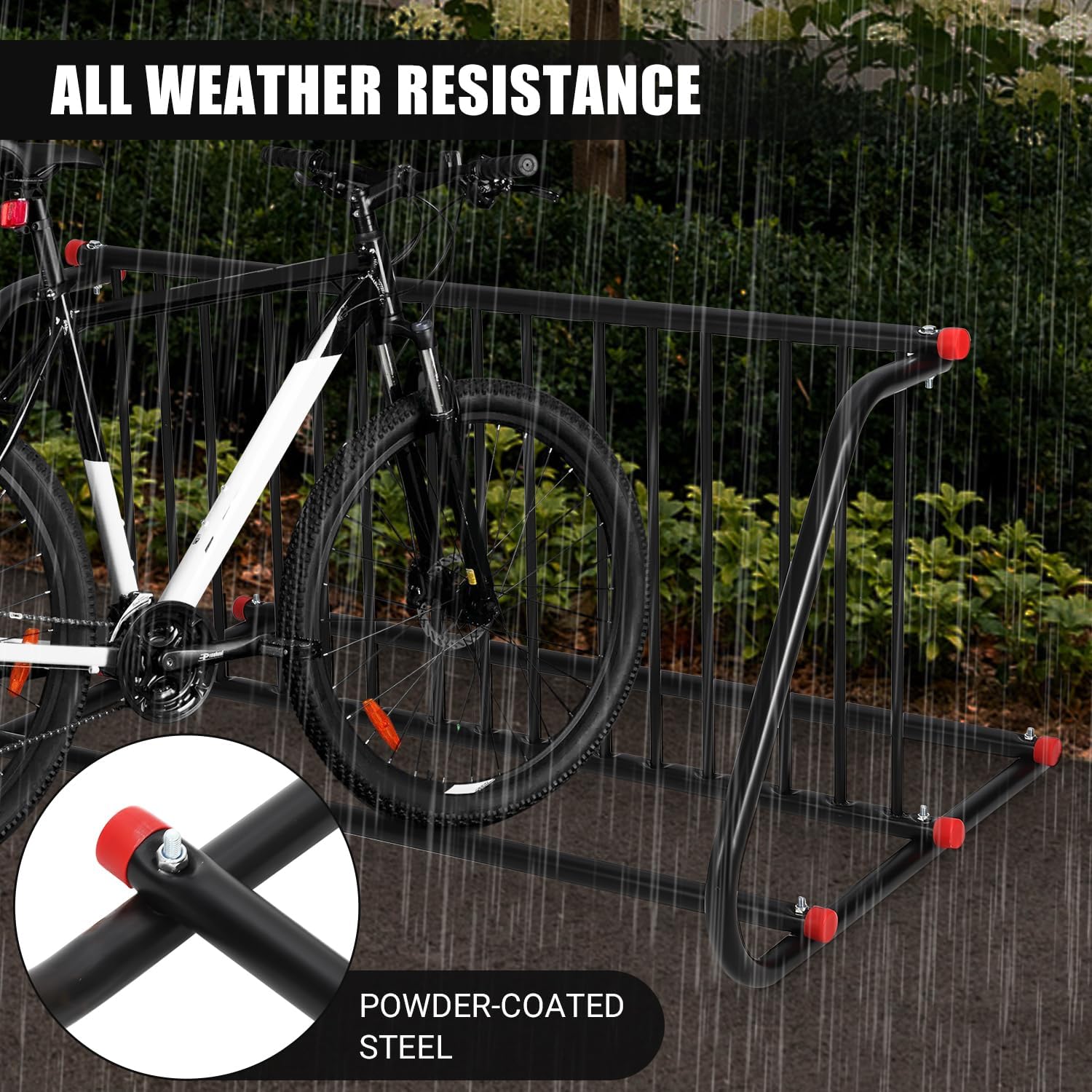 Commercial Grid Bike Rack for 10 Bikes - Heavy Duty Metal Bike Stand Floor, Outdoor Bicycle Parking Rack for Garage, Retail, School, Backyard, Bike Shop (Double Side)
