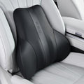 Coverado Lumbar Support Pillow for Car, Ergonomic Memory Foam Back Pillow for Office Chair, New Back Cushion for Pain Relief, PU Leather Car Lumbar Support for Driving Seat - BK