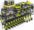 KAFAHOM Large Power Tool Organizer Wall Mount-13 Drill Holder for Garage,4 Layer Power Tool Rack,Tool Organizer and Storage with 2 New Accessories, Gifts Idea for Men Dad Husband