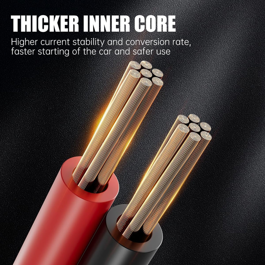 Heavy Duty Jumper Cables 1 Gauge 30FT 900A, Automotive Booster Cables for 12V/24V Car, SUV &Truck Battery with Professional Clamps and Carrying Bag, Suitable for gasoline and diesel engines