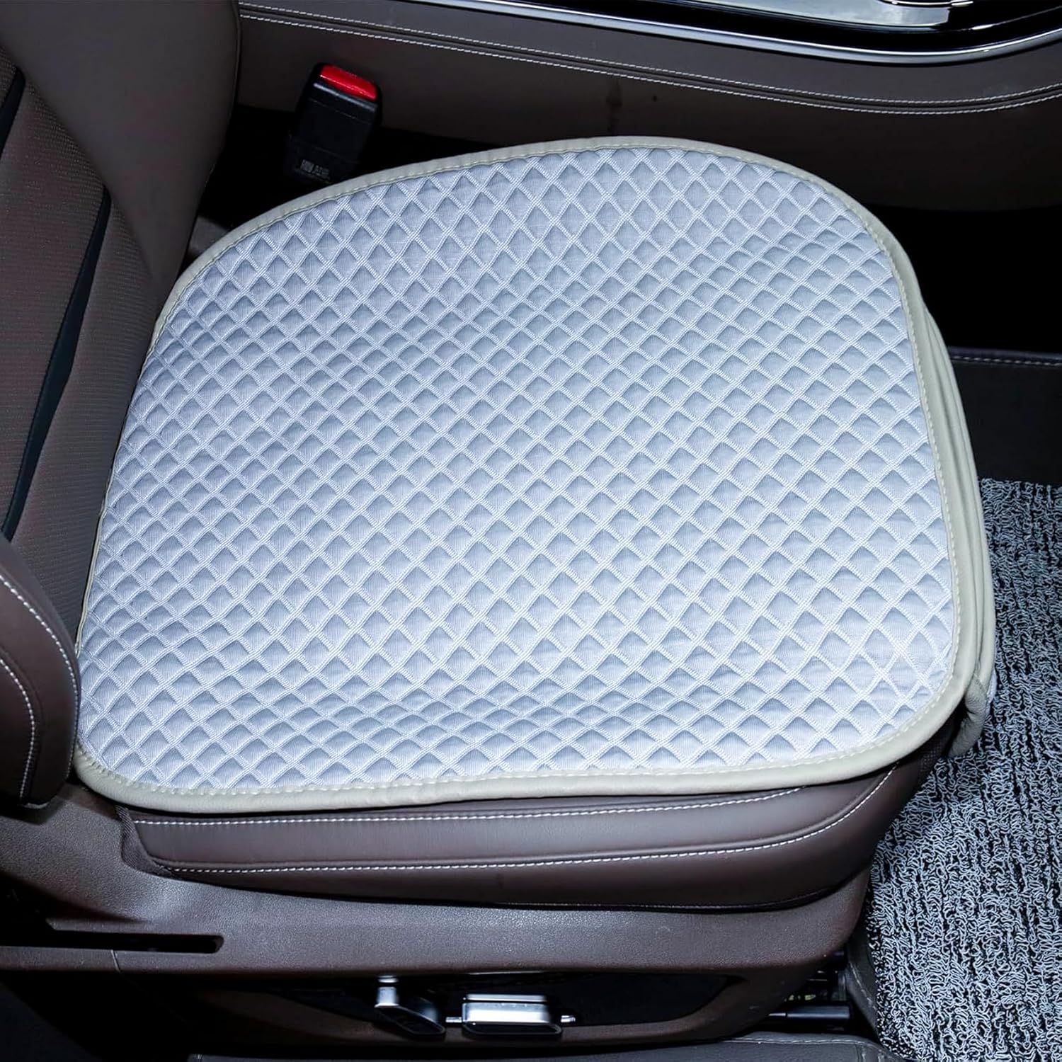 Cloth Car Seat Cover,Linen Bottom Car Seat Covers,Cooling Fabric Car Seat Cushion Breathable Ventilated Front Seat Only,Gray