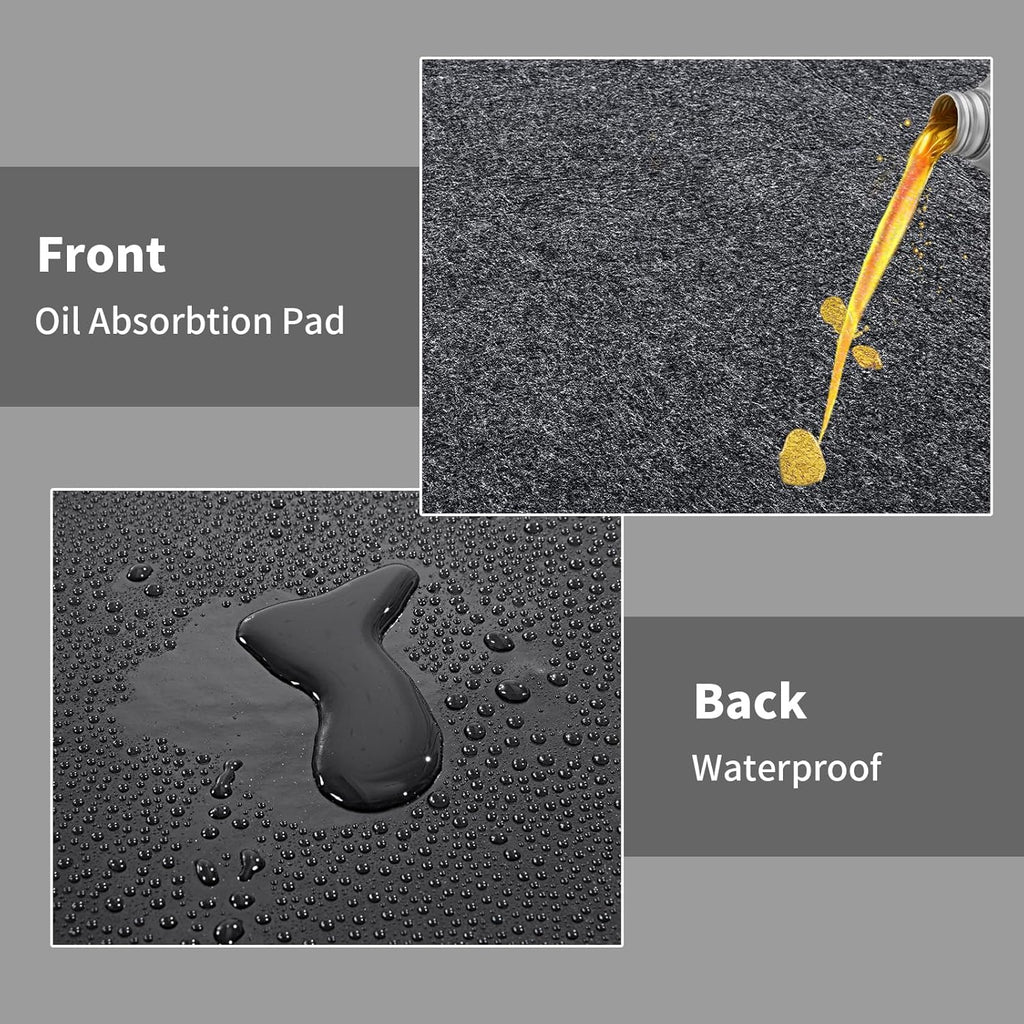 MABOZOO Garage Floor Mat 14.7x7.7 Ft, Extra Large Garage Carpet Rug, Reusable Absorbent Oil Spill Mat, Washable Parking Flooring Rug for Under Car, Protects from Spills, Drips and Stains