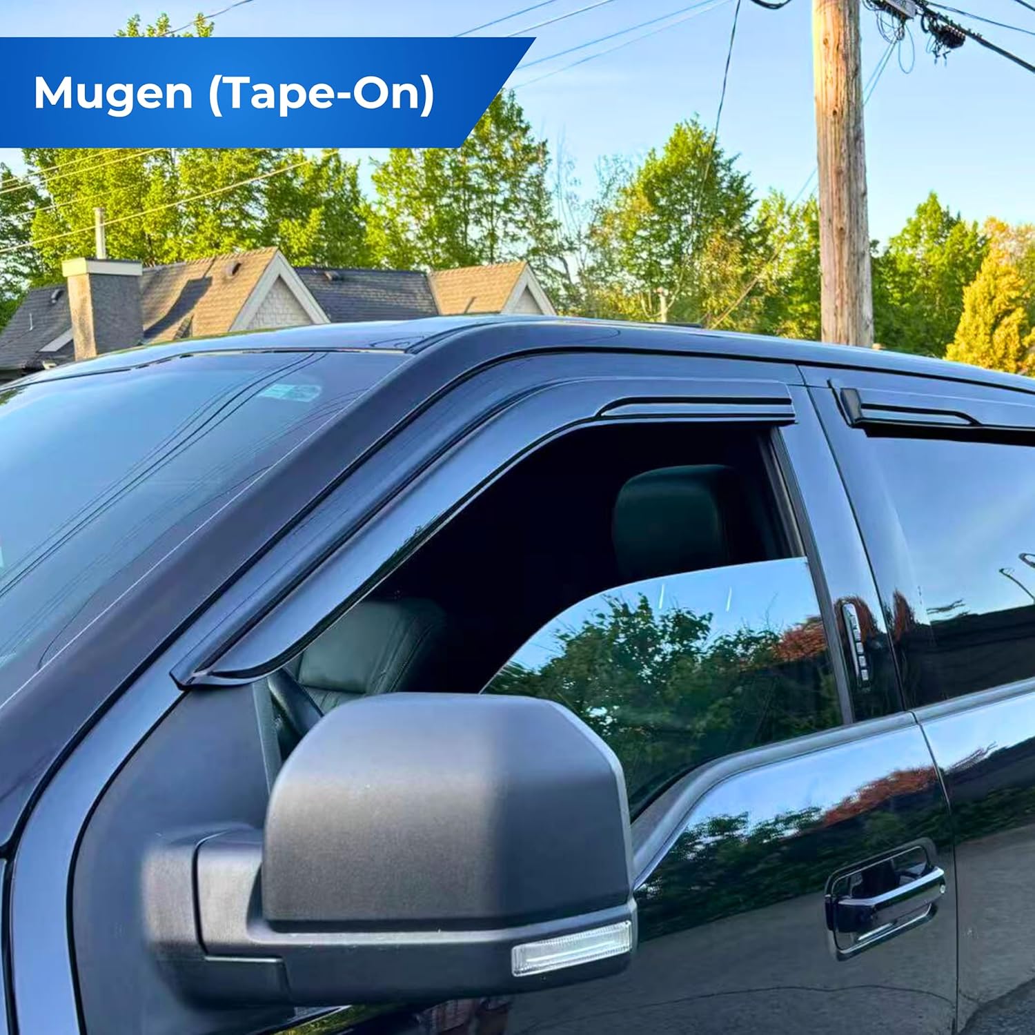 KPY Window Visor Compatible with Chevrolet Chevy Equinox 2010-2017, 4PC Rain Guard Side Window Vent Deflectors Tape-On Mugen Style, 2010 2011 2012 2013 2014 2015 2016 2017