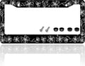 Black and White Line Drawing Flowers License Plate Frame Beautiful Floar License Plate Holder for Front or Rear Car Tags Reusable Stainless Steel Funny Car Decoration with Screws 6.3 X 12.2 in