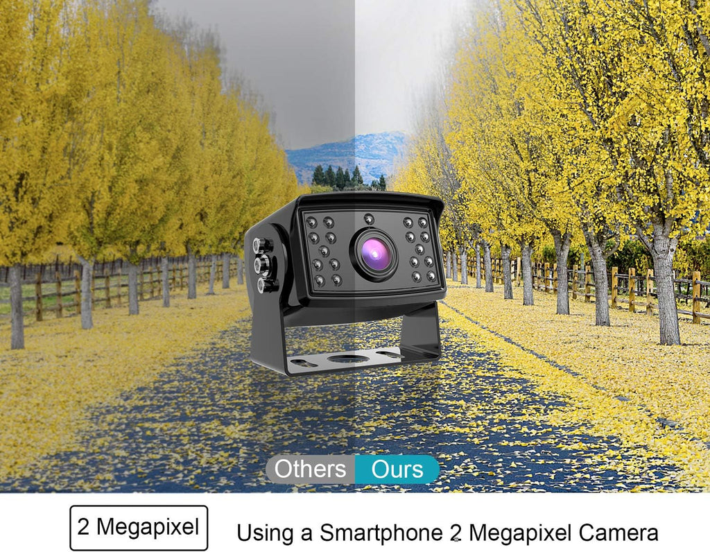 FOOKOO Ⅱ HD Backup Camera System Kit,7''1080P Reversing Monitor+IP69 Waterproof Rear View Camera,Sharp CCD Chip, 100% Not Wash Up,Truck/Semi-Trailer/Box Truck/RV (FHD1-Wired)