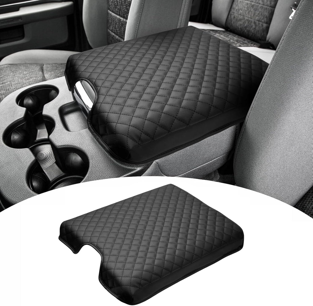 Shademax Center Console Cover for 2013-2018 Ram 1500 & 2013-2024 Ram 2500/3500/1500 Classic Accessories Armrest Cover Cushion Pad for Jump Seat Console Leather Armrest Seat Box Console Lid Protector