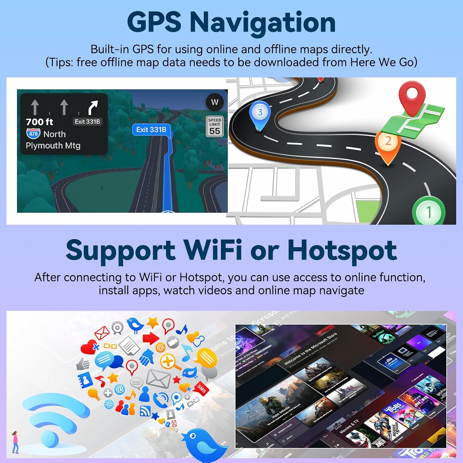 UNITOPSCI 2G+64G Android 13 Car Stereo Radio for Subaru Forester WRX Impreza 2015-2018 Wireless CarPlay Android Auto 9" Touchscreen GPS Navigation Bluetooth Mirror Link FM/RDS SWC+ Backup Camera Mic