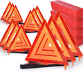 12 Pack Warning Triangle DOT Approved, Foldable Emergency Safety Reflective Triangles for Roadside Vehicles Breakdown with Carrying Case