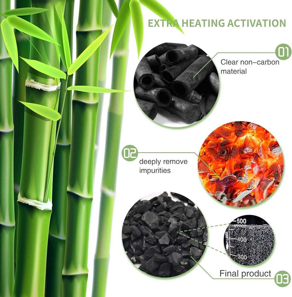 12 Pack Bamboo Air Purifying Bag, Activated Charcoal Bags Odor Absorber, Moisture Absorber, Natural Car Air Freshener, Shoe Deodorizer, Odor Eliminators For Home, Pet, Closet (6x50g, 6x150g)
