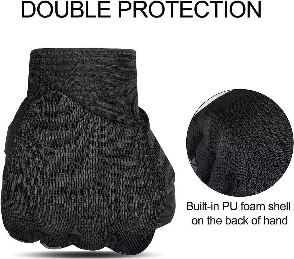 INBIKE Breathable Mesh Motorcycle Gloves for Men/Women, Shell Protection, Reflective, TPR Palm Sliders, Touchscreen Motorbike Gloves for ATV BMX MTB Riding