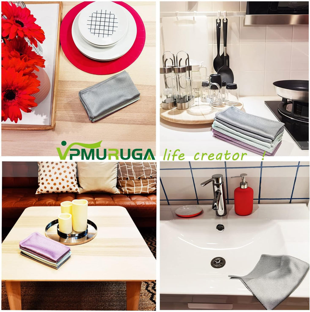Fish Scale Streak Free Magic Glass Window Car Mirror Microfiber Cleaning Cloth Cleaner Cloths,Lint Free Stainless Steel Windshield Shower Cleaning Cloth,Miracle Polishing Towels Shiny Wipes,Pack 6,Mix