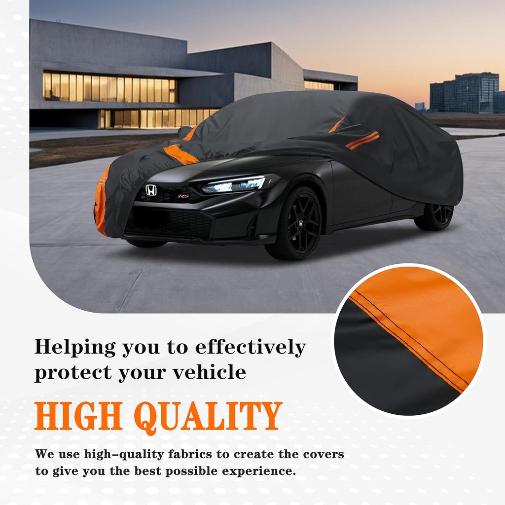in Full Exterior Sedan Car Cover All Weather, Waterproof, UV Resistant, Dustproof and Snowproof Fit BMW 5 Series,Subaru,Nissan etc.Size A5. Fit Sedan Length 194-206 inches（See Size Chart）
