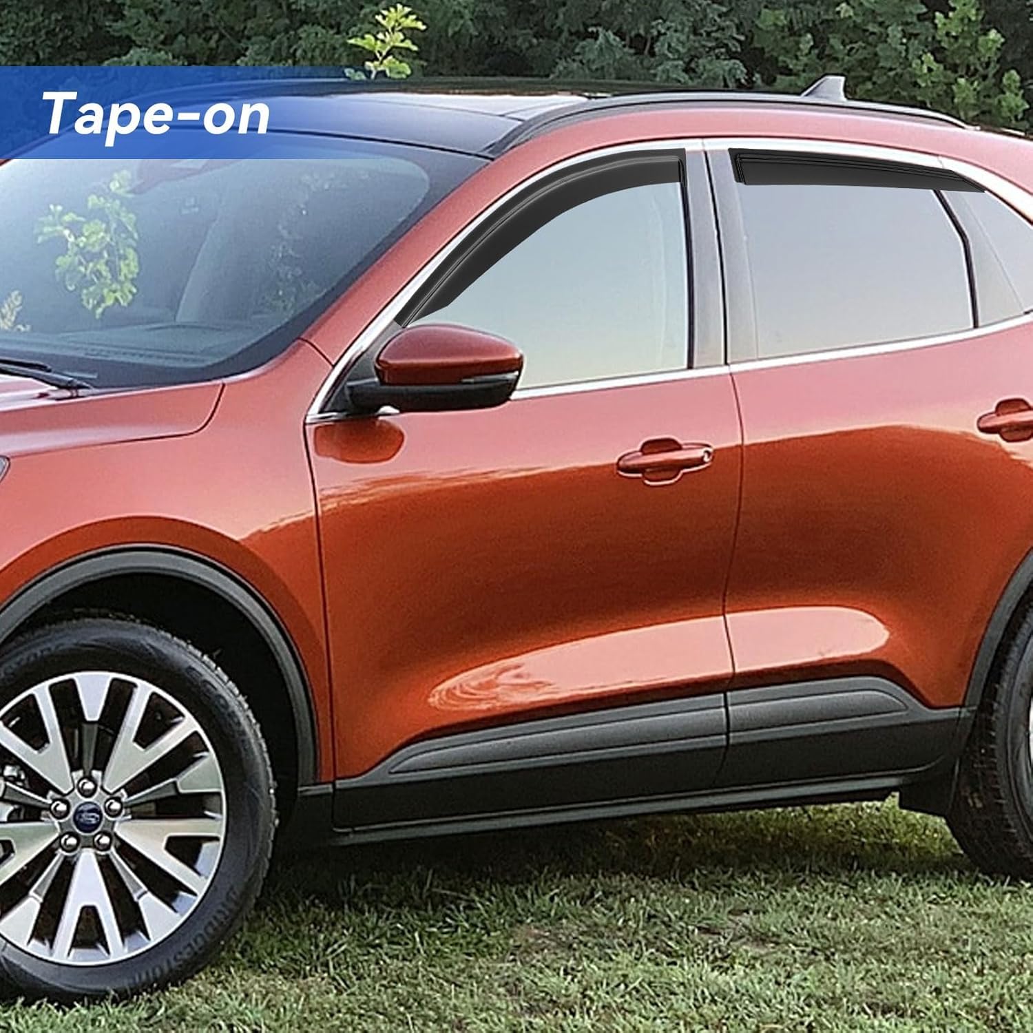 Window Visors Rain Guards for 2020-2025 Ford Escape, Out-Channel Window Vent Wind Deflectors Visors Shades for 20-25 Escape(Not for Active)