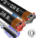 Garage Door Torsion Spring Set, Pair of 2" Electrophoresis Coated Garage Door Spring Replacement with 2 Non-Slip Winding Bars and Bearing, Minimum 16000 Cycles (.234x2x28")