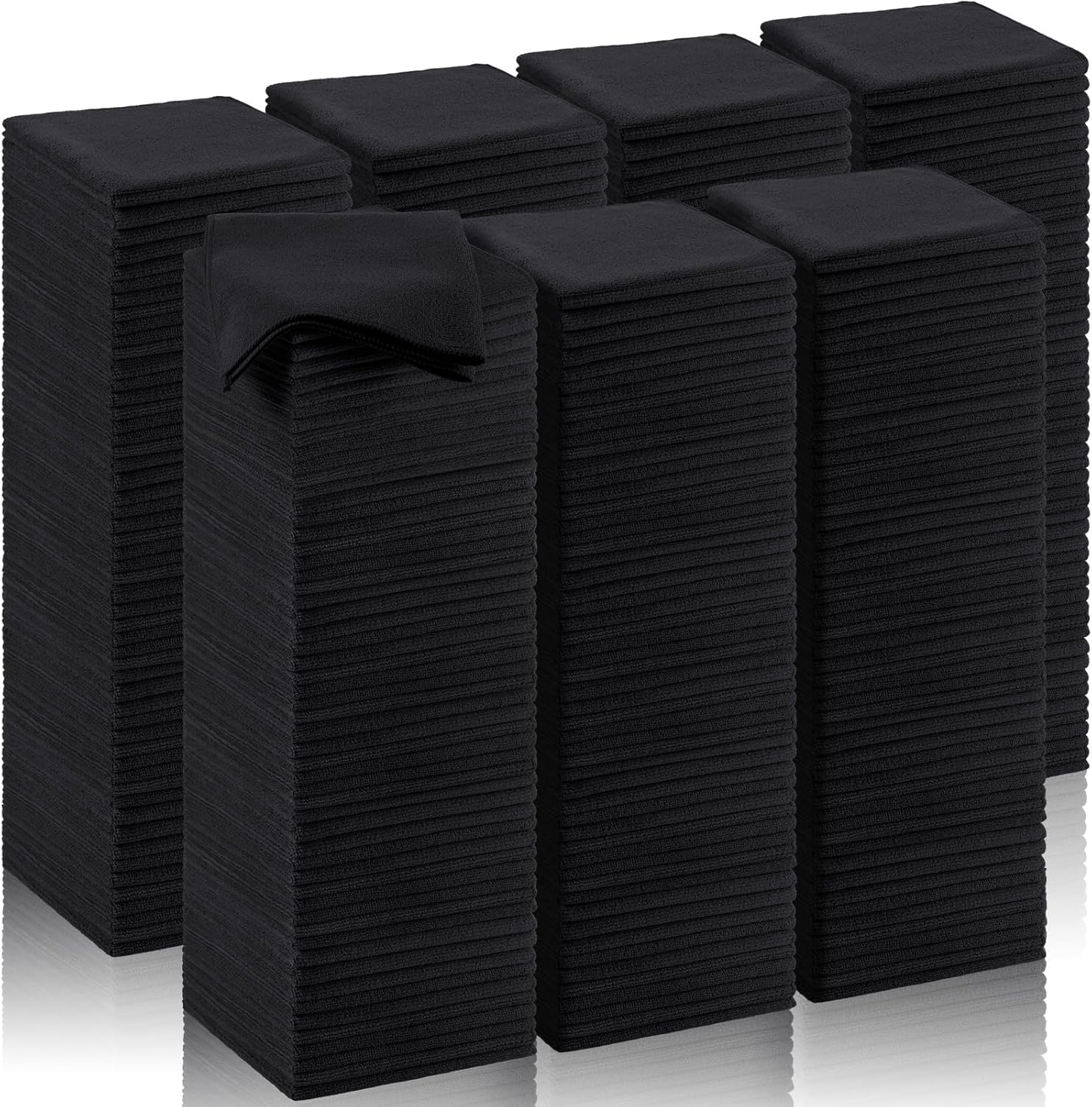 200 Pcs Microfiber Cleaning Cloth 16x16 Inch Microfiber Towels for Car Ultra Absorbent Cleaning Rags Reusable Lint Free Streak Free Detailing Towel for Car Washing Drying Dusting (Black)