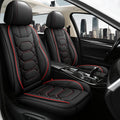 Pariitadin Leather Car Seat Covers Full Set, Waterproof Faux Leather Seat Covers for Cars, Non-Slip Car Interior Covers Universal Fit for Most Cars Sedans Trucks SUVs, Black/Red