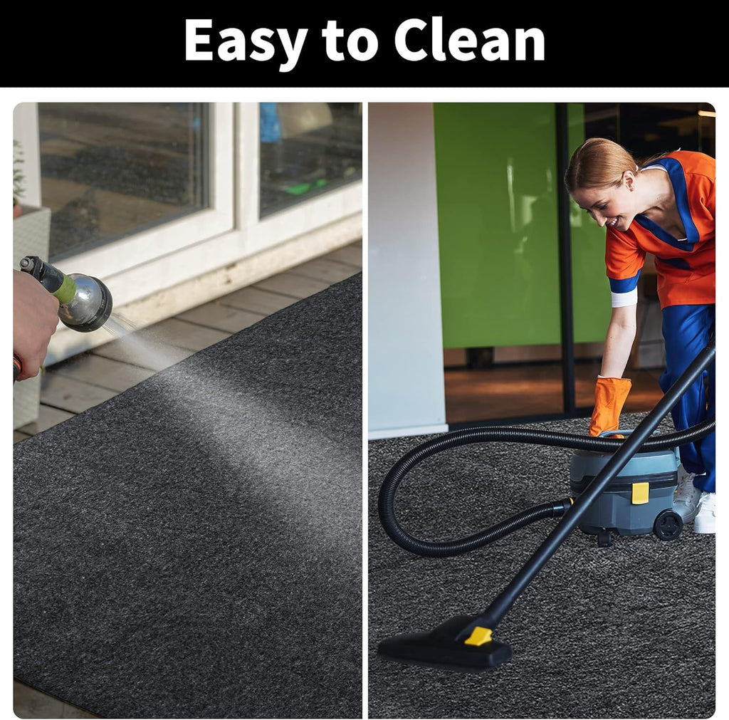 HOMBYS Extra Large Garage Floor Mats for Under Car, Dark Grey Garage Flooring Rug, Motorcycle Oil Spill Mat, Absorbent Oil Garage Parking Mat 7’4”x17', Non Slip and Waterproof Backing