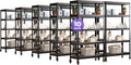 HOMEDANT House 5-Tier Metal Rolling Cart Shelf Rack Casters Heavy Duty Wheel Shelving Unit Adjustable Utility Storage Shelves Organizer Shelf Kitchen Garage 36.2" W x 16.5" D x 69.5" H 10Pack