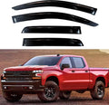 KPY Window Visor for 2019-2024 GMC Sierra Crew Cab & Chevrolet Chevy Silverado 1500 Crew Cab, 2500HD 3500HD 2020-2024, 4PC Rain Guards Tape-On Style, 2019 2020 2021 2022 2023 2024 (Crew Cab Only)