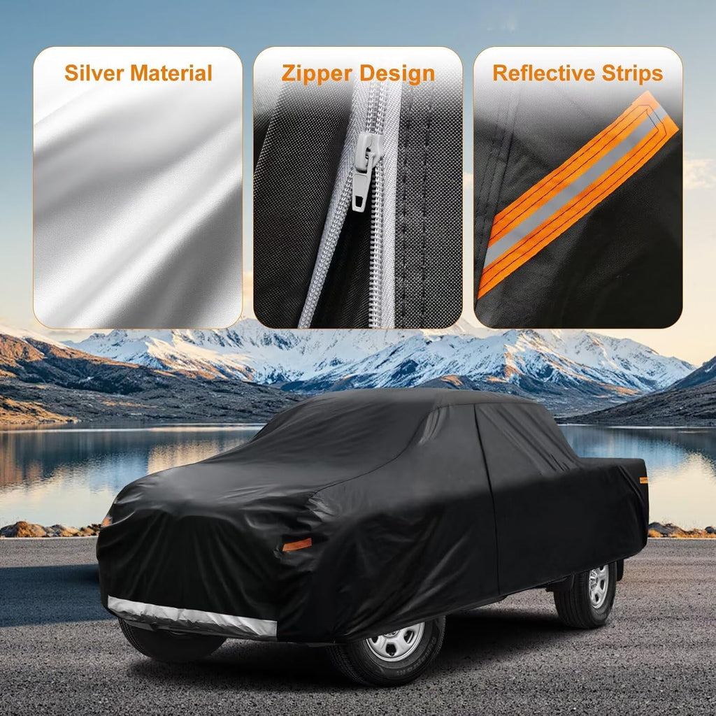 Kayme Truck Cover Custom Fit GMC Sierra(1988-1992) Regular Cab Long Bed. Full Exterior Heavy Duty Outdoor Pickup Truck Car Cover Waterproof All Weather.Car Tarp for Wind Sun Dust Protection.Black