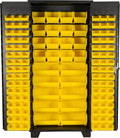 Jamco Tool Storage Cabinets with Bin Mounts, Model DF, Includes 122 Bins, 36-Inch W x 24-Inch D x 78-Inch H, Yellow Bins