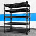 Adjustable Garage Storage Shelves, 48''W Garage Shelving Heavy Duty Loads 2500LBS, Metal Industrial Utility Shelf for Warehouse, Kitchen, Laundry Room,48" W x 18" D x 78" H,Black